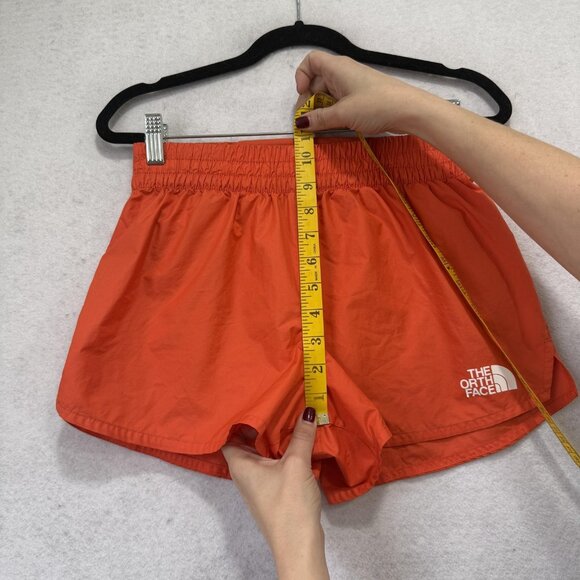 The North Face Shorts Womens XS Orange Running Lined Reflective Zip Pocket Gym - Picture 5 of 11